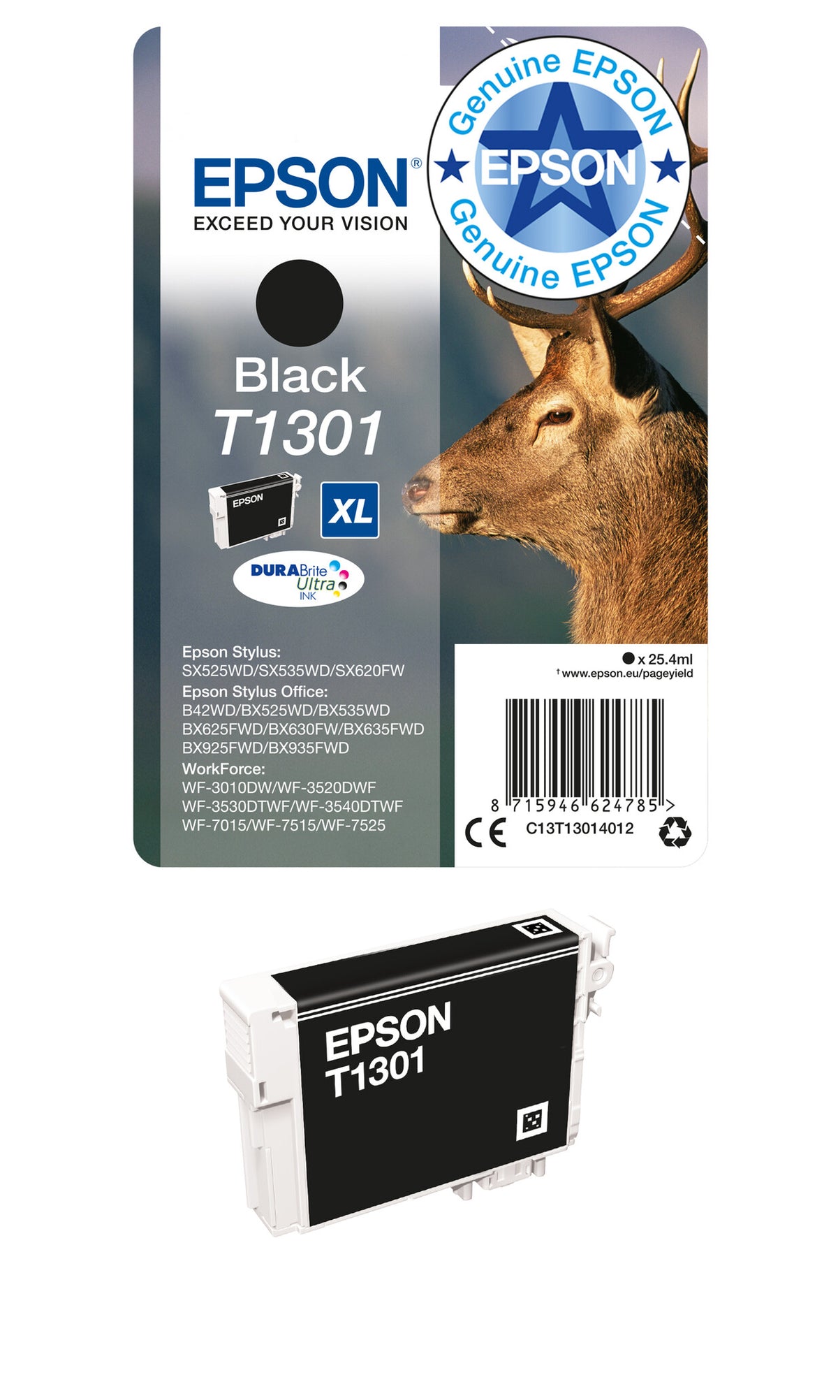 Epson Stag T1301 DURABrite Ultra Single Black Ink