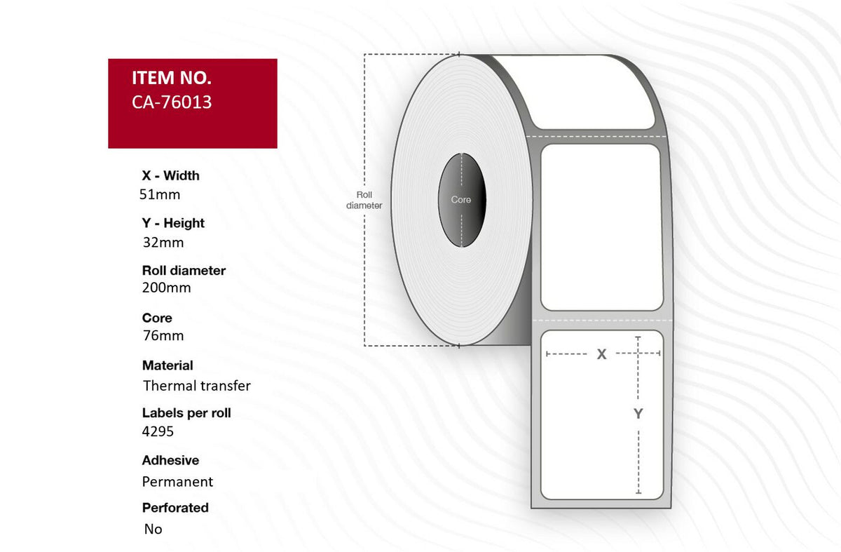Capture CA-76013 printer label White