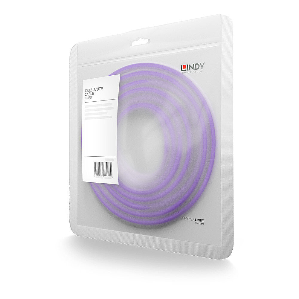 Lindy 0.5m Cat.6 U/UTP Network Cable, Purple