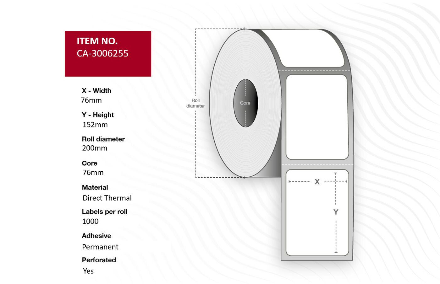 Capture CA-3006255 printer label White
