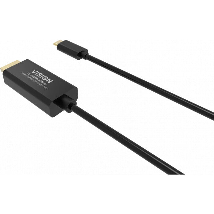 Vision TC 2MUSBCDP8K/BL DisplayPort cable 2 m USB Type-C Black