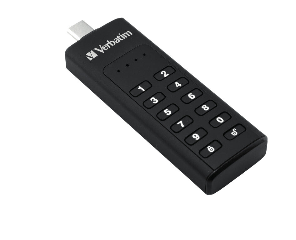 Verbatim Keypad Secure - USB-C Drive with Password Protection and AES-256 HW encryption to protect your data - 32GB, USB 3.2 Gen 1 (3.1 Gen 1)