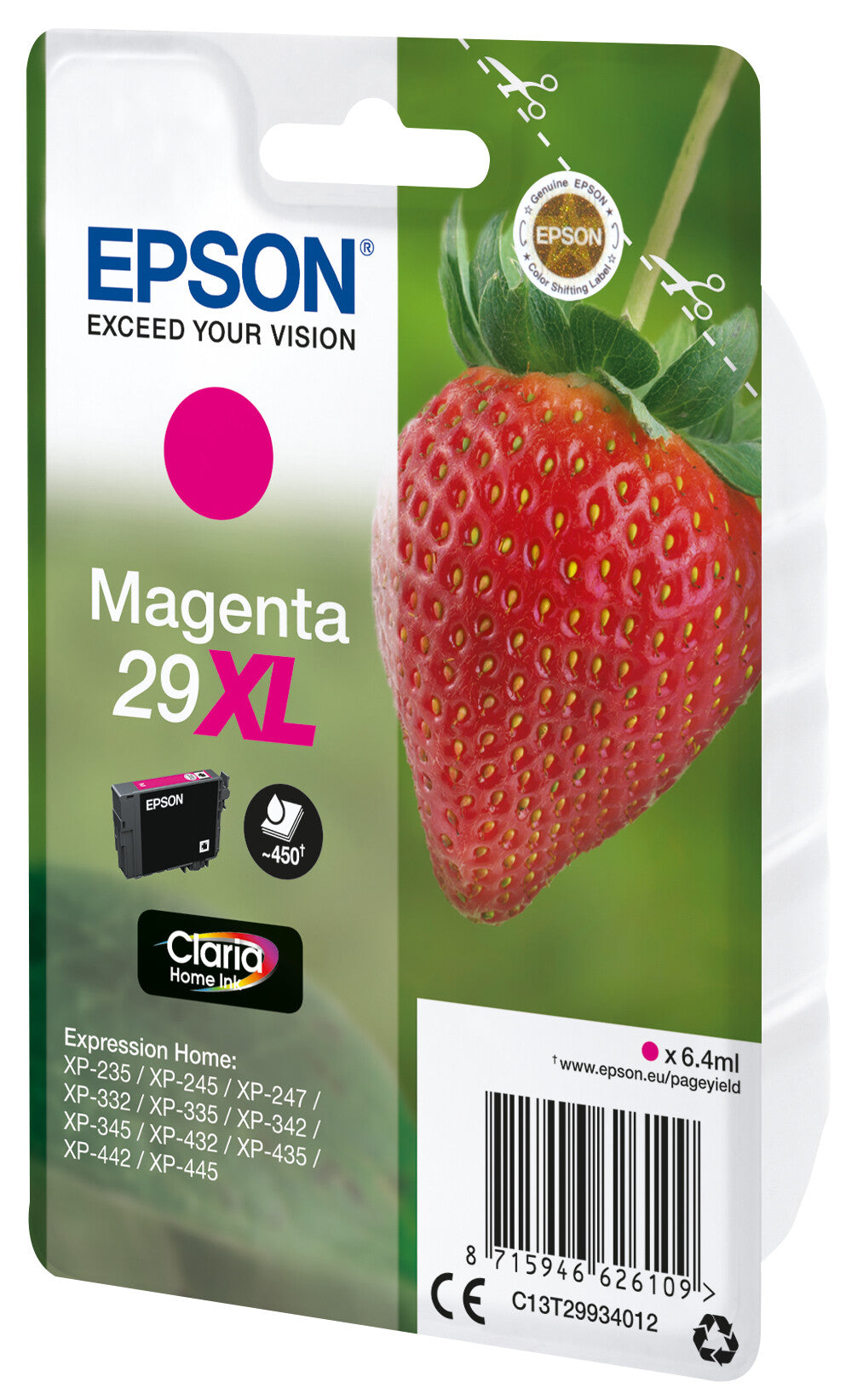 Epson Strawberry Singlepack Magenta 29XL Claria Home ink cartridge