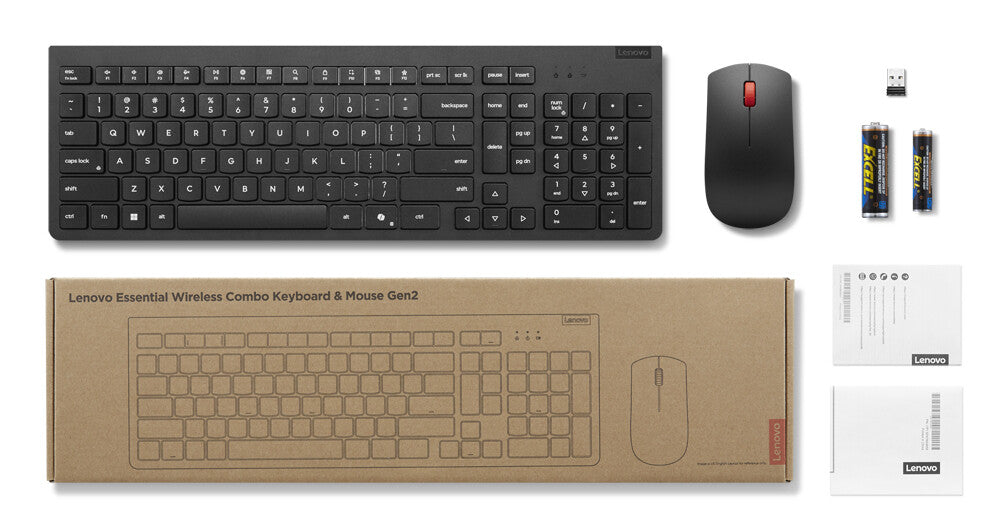 Lenovo 4X31R64453 keyboard Mouse included Office RF Wireless US English Black