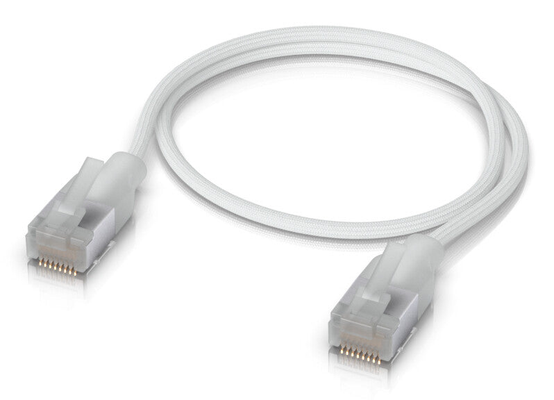 Ubiquiti UACC-Cable-Patch-EL-C6A-0.3M-W networking cable Translucent, White Cat6a