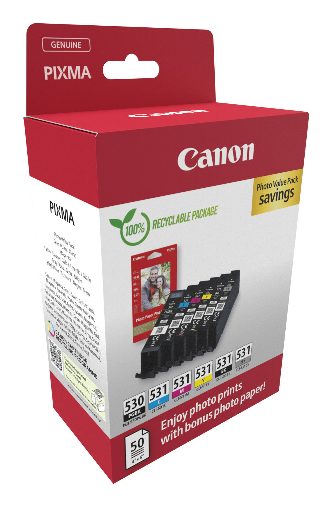 Canon PGI-530/CLI-531 PVP ink cartridge 6 pc(s) Original Black, Cyan, Grey, Magenta, Photo black, Yellow