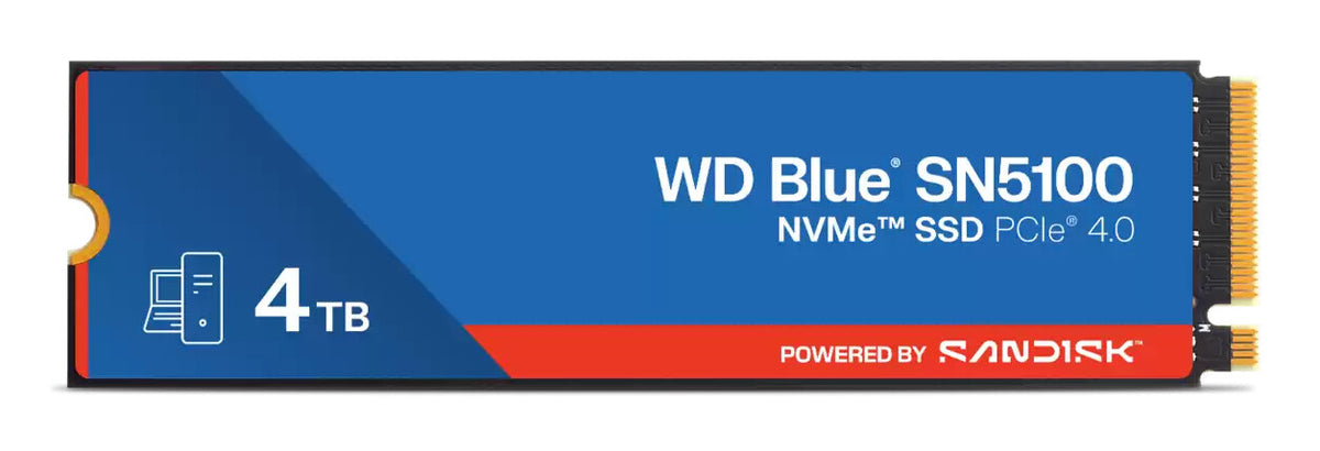Western Digital 4TB WD Blue SN5100 NVMe SSD, M.2, PCI Express 4.0, QLC 3D NAND