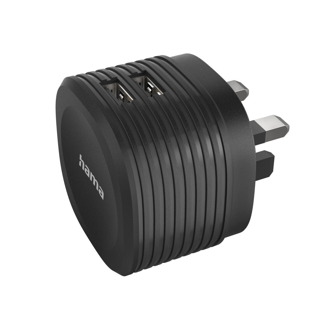 Hama Dual Charger, 2x USB, 2.4A with UK plug, black