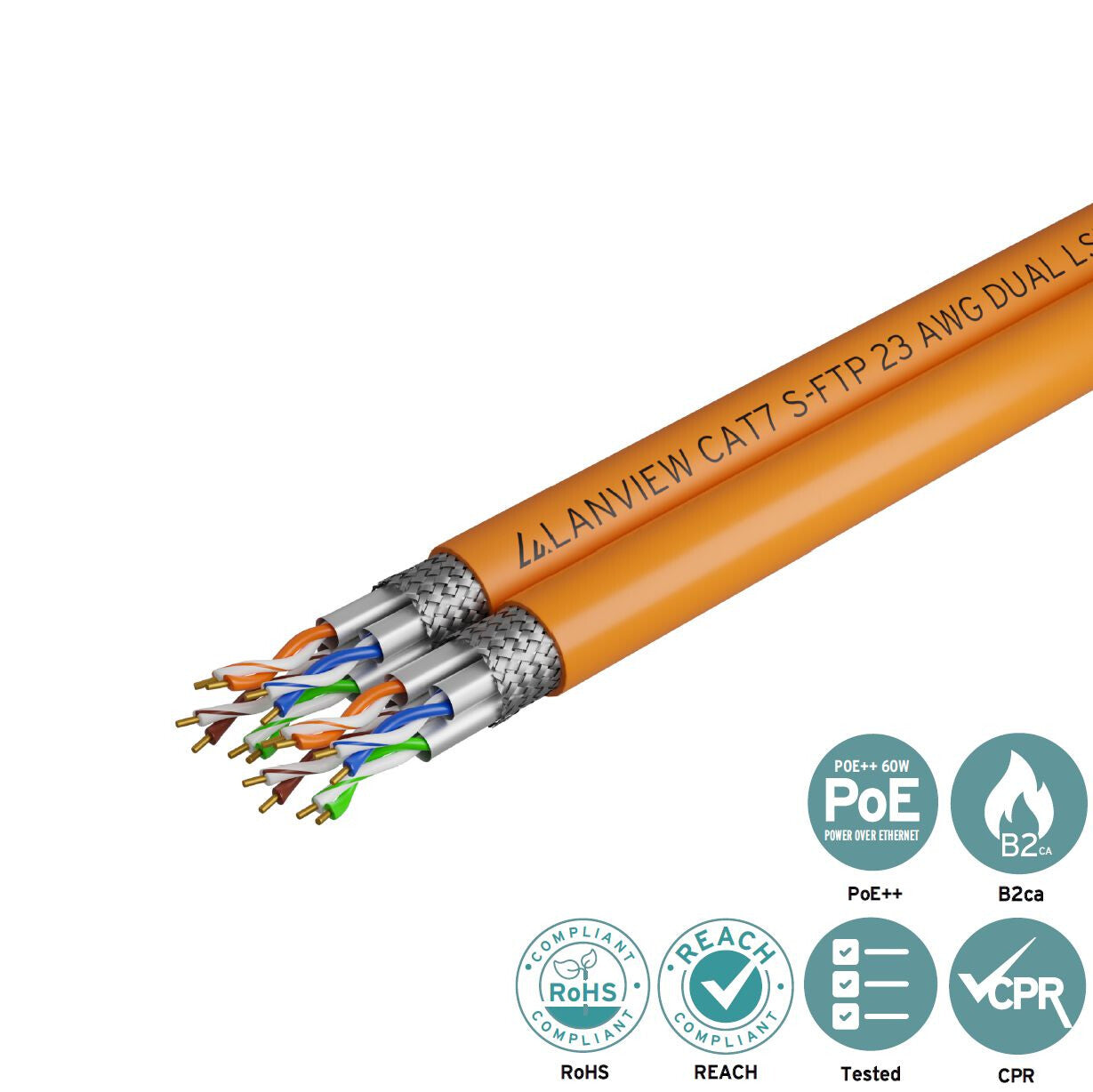 Lanview LVN122510 networking cable Orange 500 m Cat7 S/FTP (S-STP)