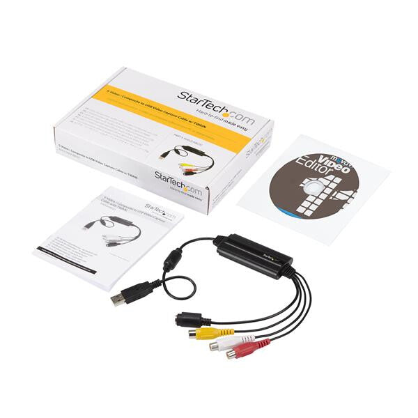 StarTech.com USB Video Capture Adapter Cable - S-Video/Composite to USB 2.0 SD Video Capture Device Cable - TWAIN Support - Analog to Digital Converter for Media Storage - Windows Only