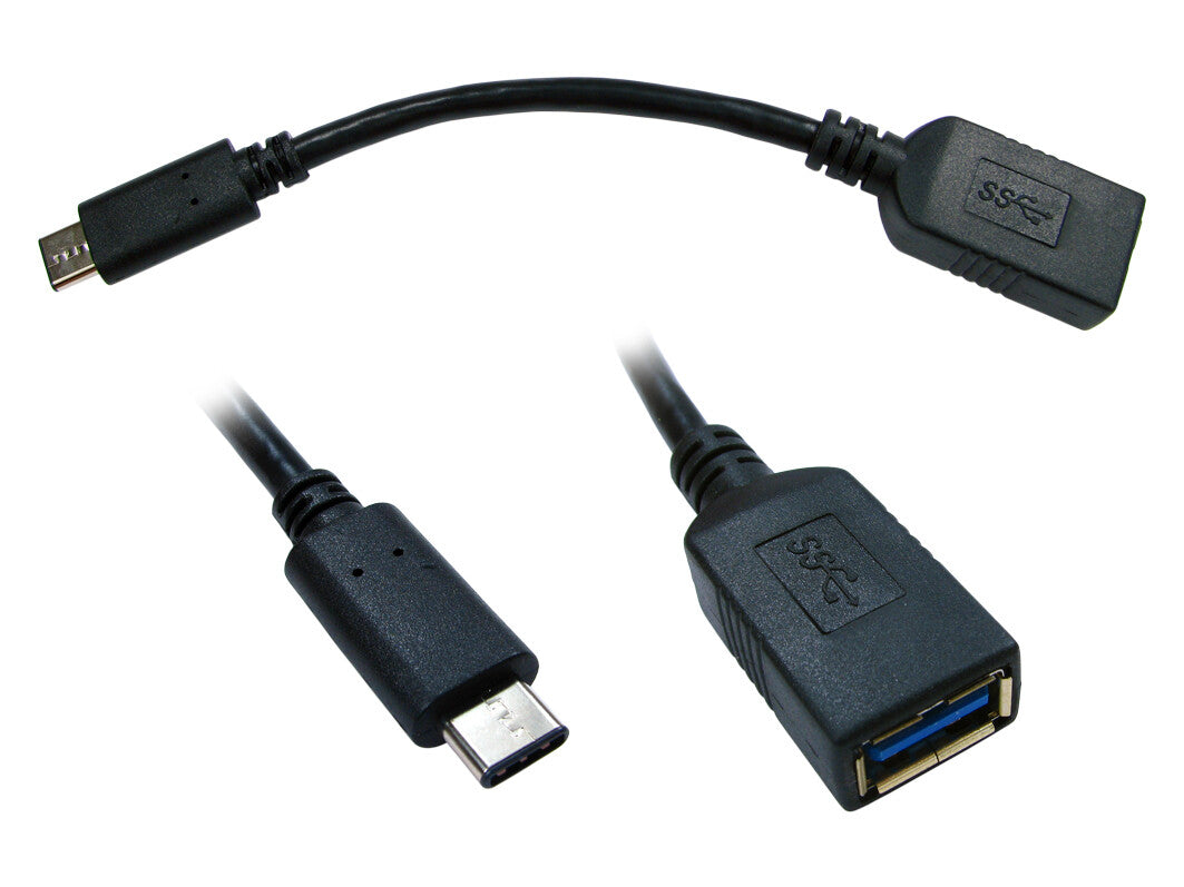 Cables Direct USB3C-951 USB cable USB 3.2 Gen 1 (3.1 Gen 1) 0.15 m USB C USB A 5 Gbit/s Black