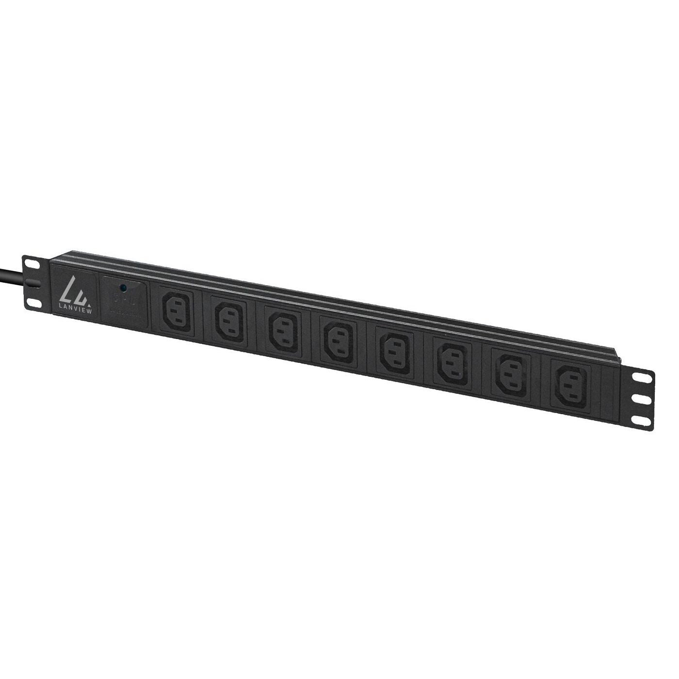 Lanview LVR-2MC14-SPD-C13X8 power distribution unit (PDU) 8 AC outlet(s) 1U Black