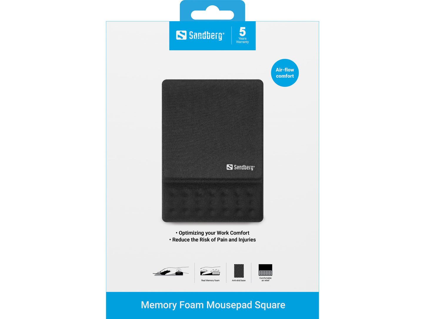 Sandberg Memory Foam Mousepad Square