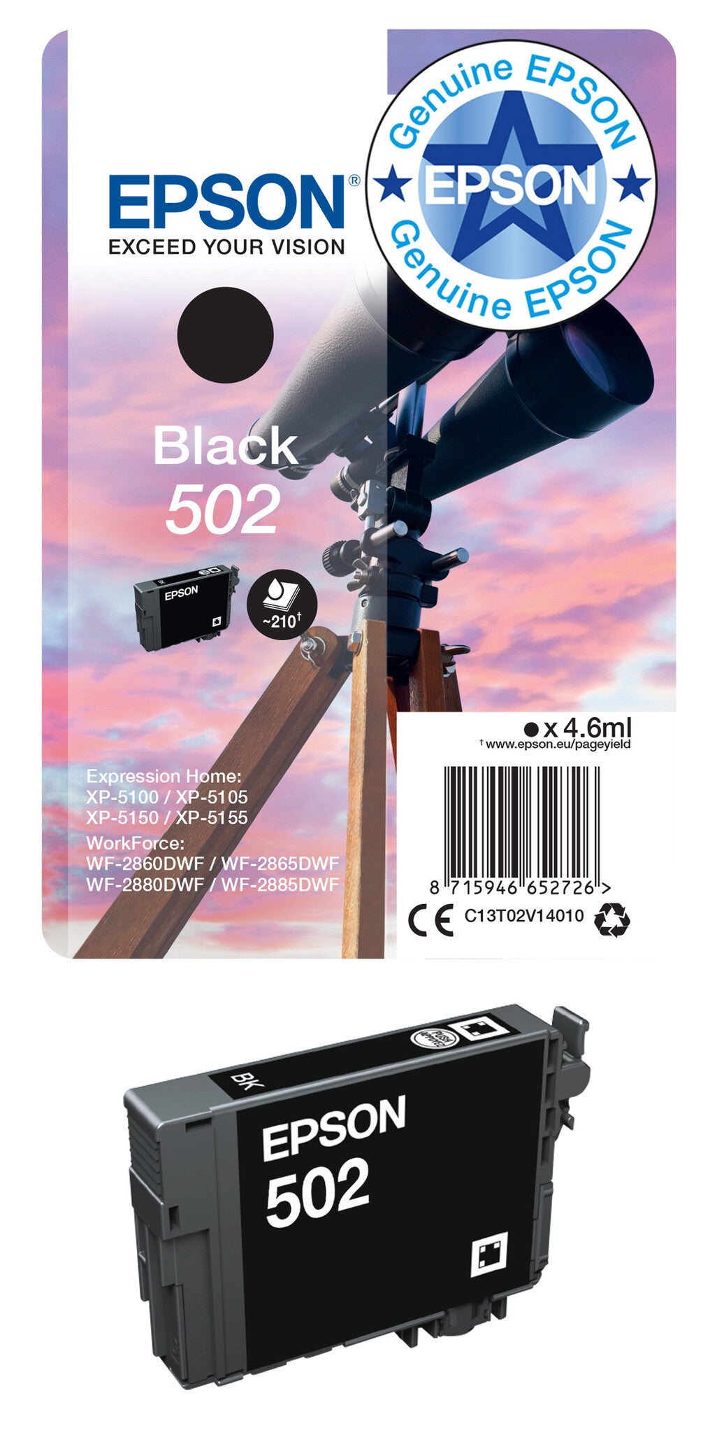 Epson Singlepack Yellow 502XL Ink