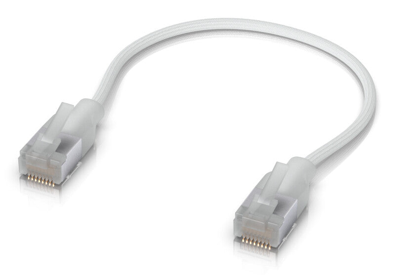 Ubiquiti UACC-Cable-Patch-EL-C6A-0.15M-W networking cable Translucent, White Cat6a