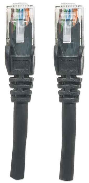Intellinet Network Patch Cable, Cat6, 0.5m, Black, CCA, U/UTP, PVC, RJ45, Gold Plated Contacts, Snagless, Booted, Lifetime Warranty