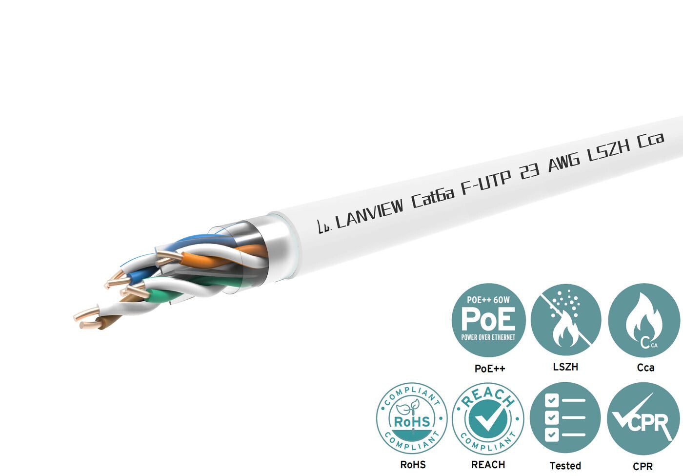 Lanview LVN122164 networking cable White 305 m Cat6a F/UTP (FTP)