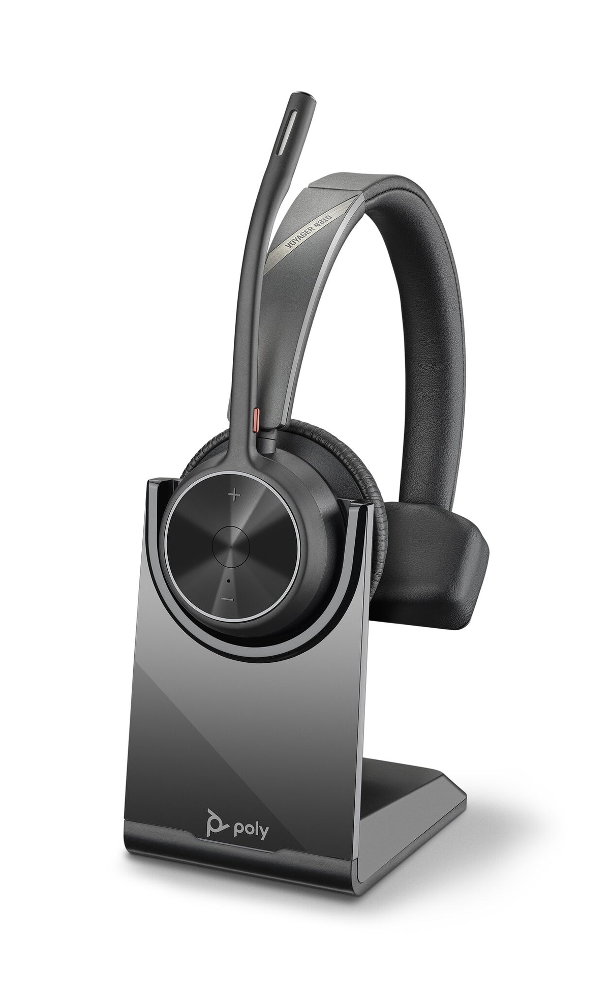 POLY Voyager 4310 UC Headset Wireless Head-band Office/Call center USB-A Bluetooth Charging stand, Boom microphone, black