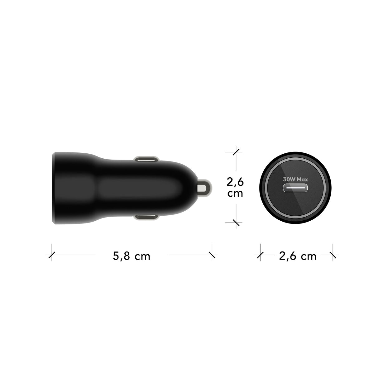 dbramante1928 re-charge - Car Charger USB-C 30W - BLK