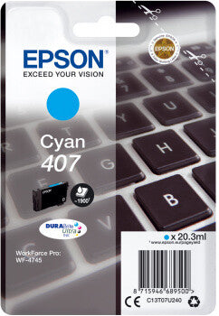 Epson 407L Keyboard DURABrite Ultra Single Cyan Ink