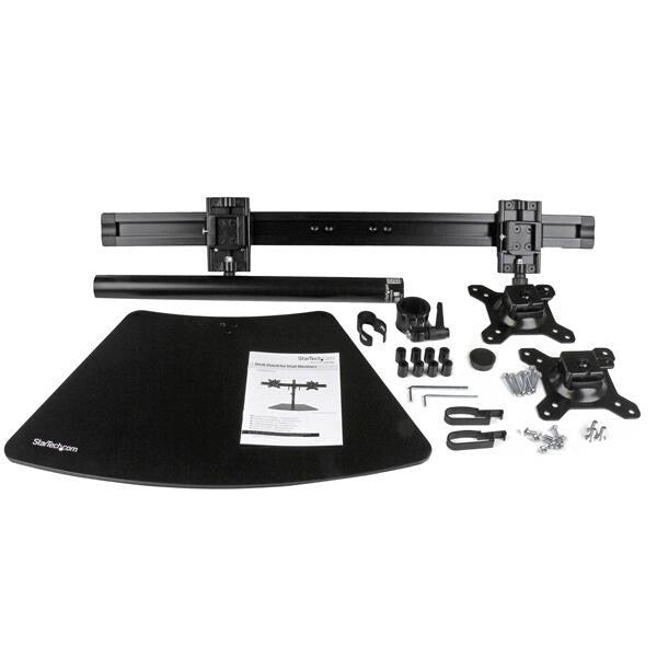 StarTech.com Dual-Monitor Stand - Horizontal - Black - For up to 24" (17.6lb/8kg) Displays