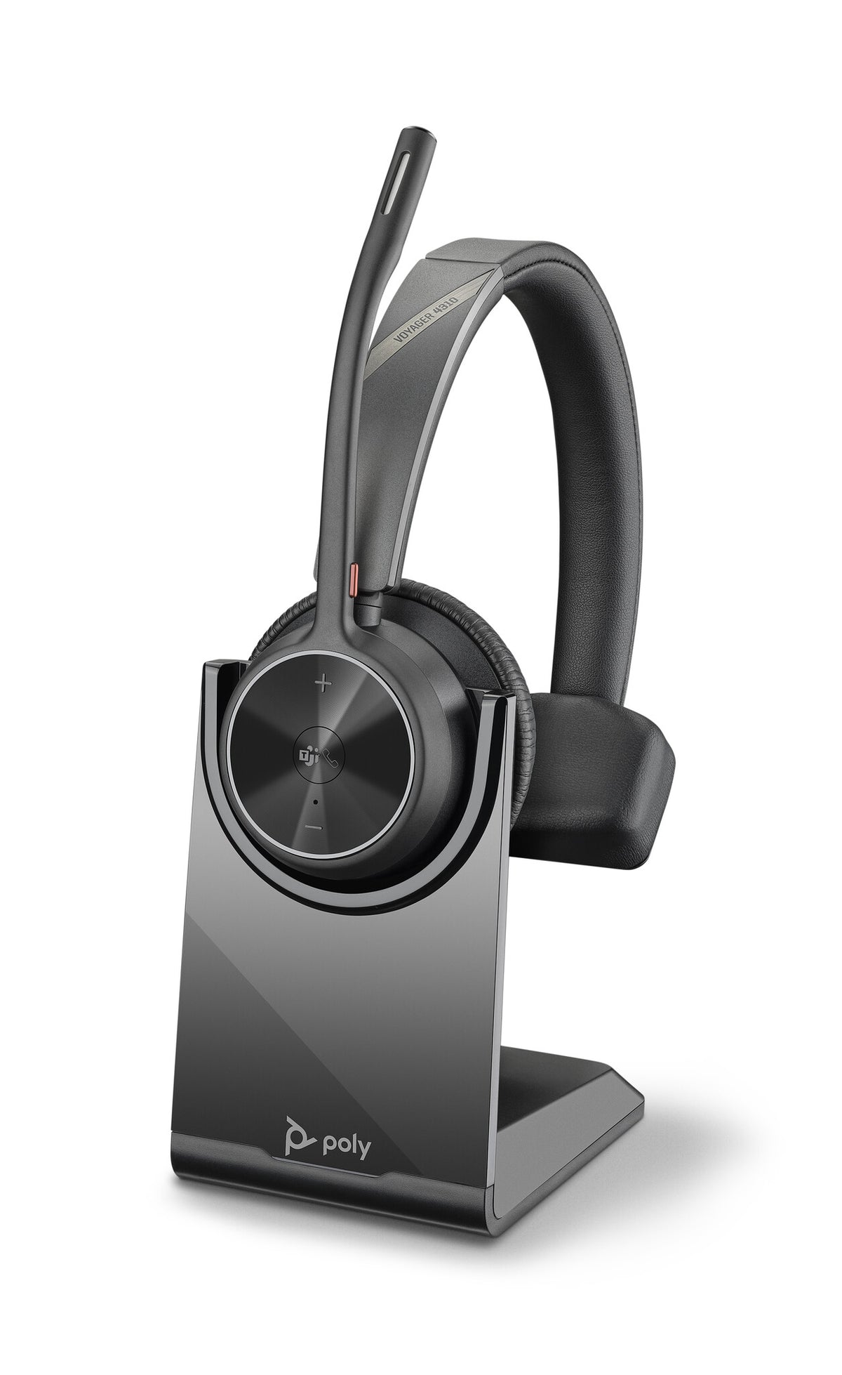 POLY Voyager 4310 UC Headset Wireless Head-band Office/Call center USB-A Bluetooth Charging stand, Boom microphone, black