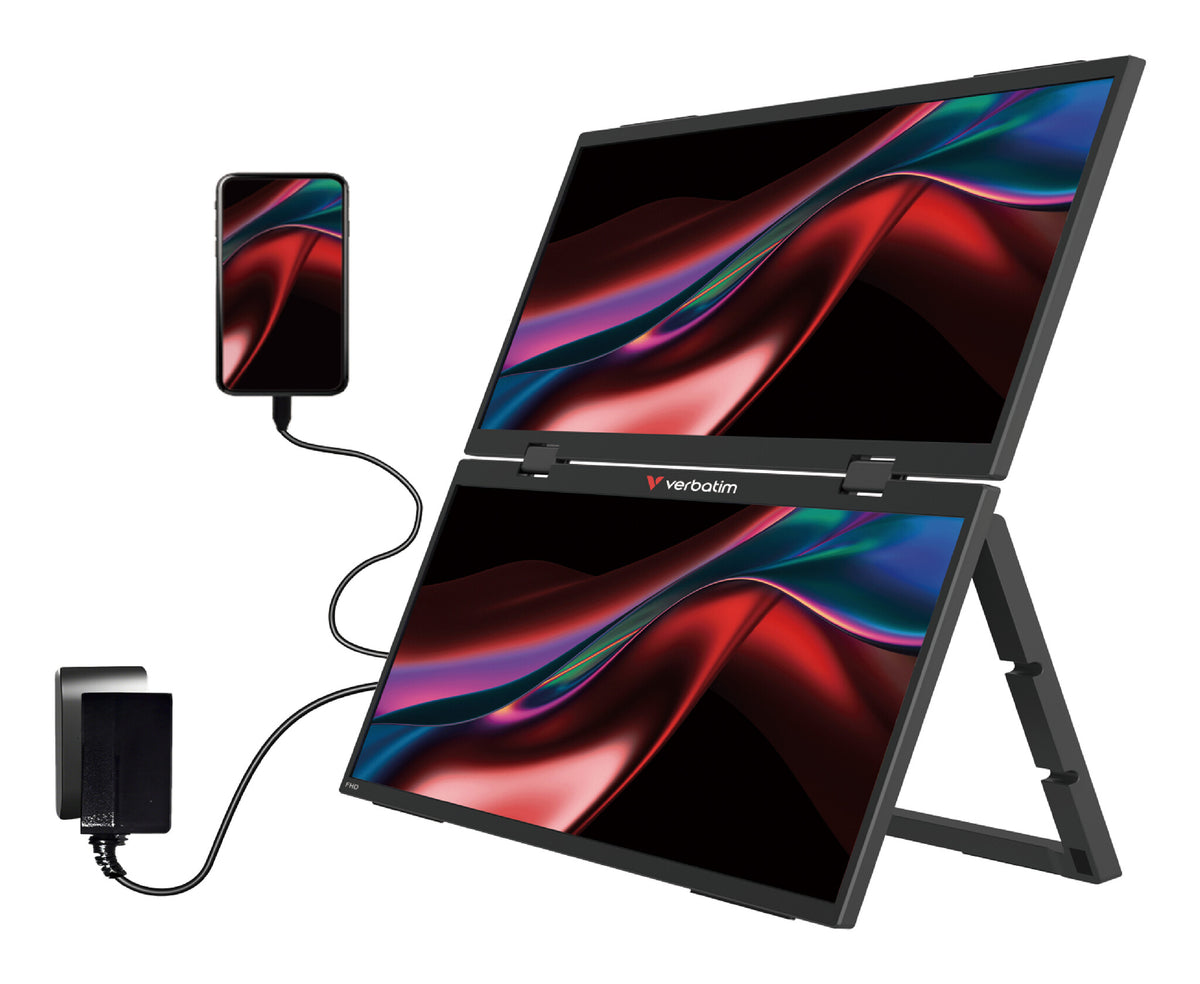 Verbatim Portable 15.6" FHD Dual Monitor Essentials