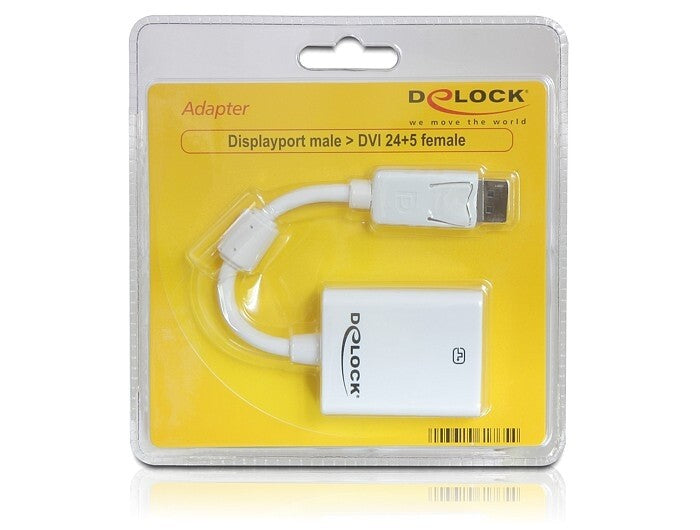 DeLOCK 61765 video cable adapter 0.125 m DisplayPort DVI-I White