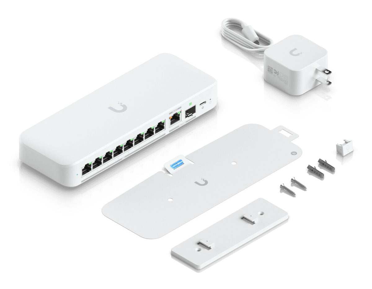 Ubiquiti UniFi Flex 2.5G Managed L2 2.5G Ethernet (100/1000/2500) Power over Ethernet (PoE) Desktop/Wall-Mounting White