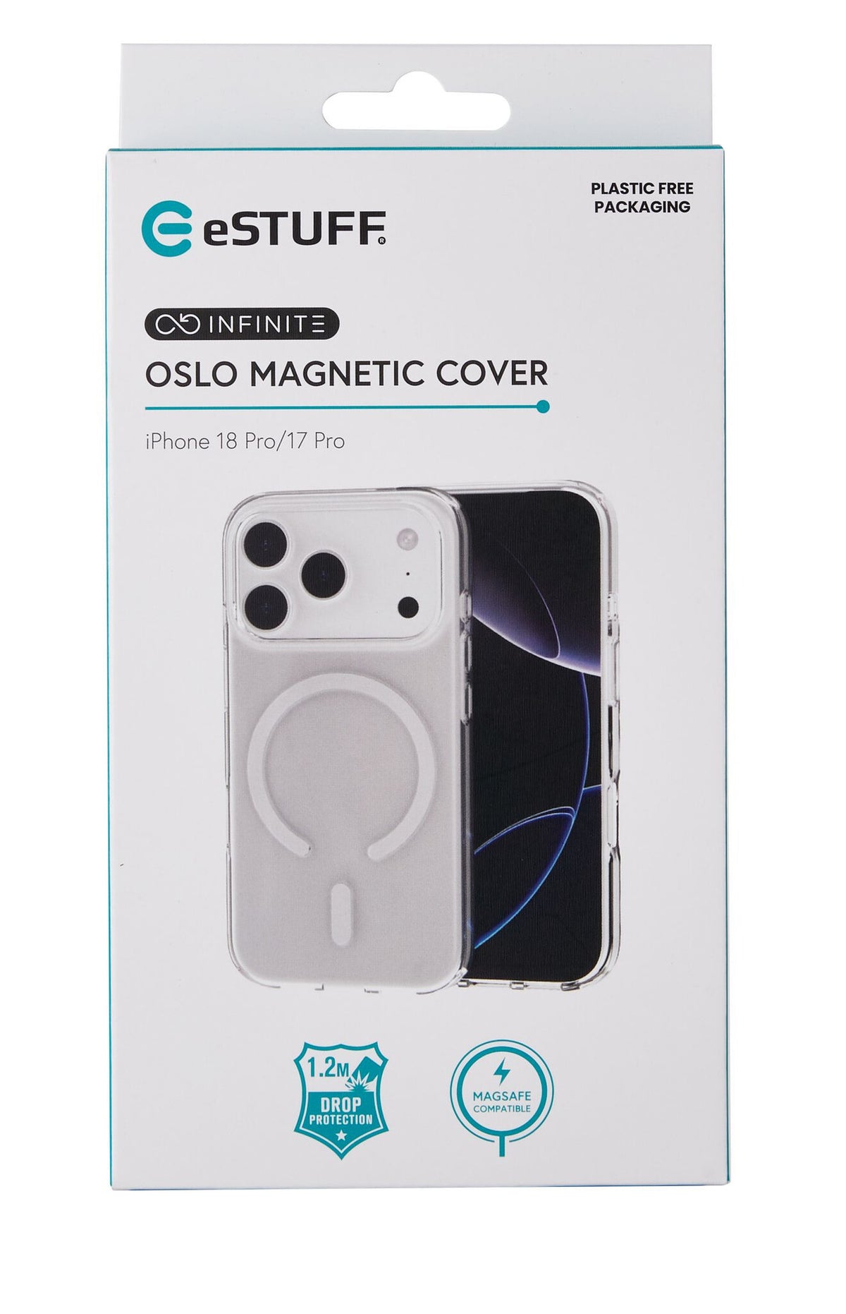 eSTUFF INFINITE (GRS) OSLO iPhone 18 Pro/17 Pro Clear Magnetic Cover mobile phone case Transparent