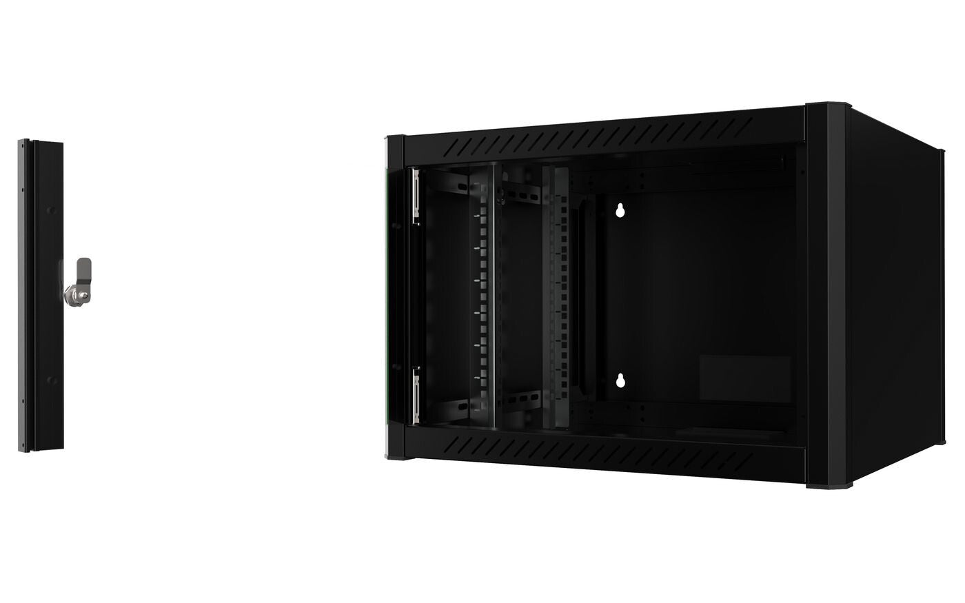 Lanview RWM07U56BL rack cabinet 7U Wall mounted rack Black