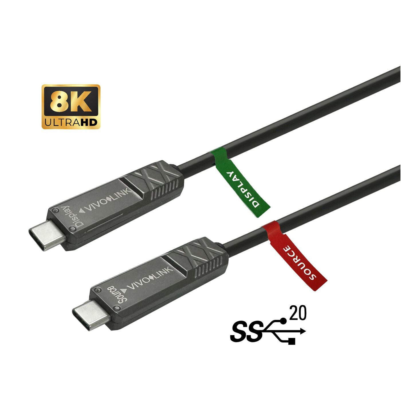 Vivolink PROUSBCMM15OP USB cable USB 3.2 Gen 2x2 15 m USB C 65 W Black