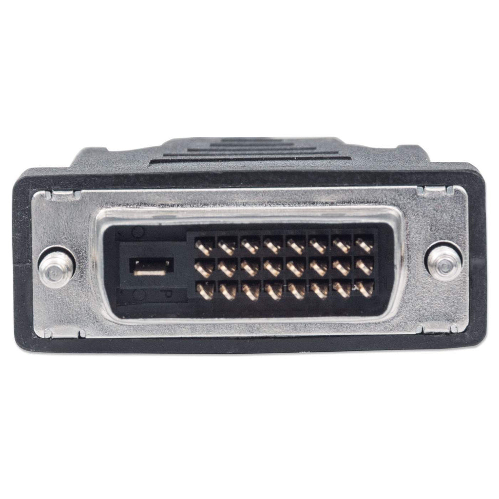 Manhattan HDMI to DVI-D 24+1 Cable, 1.8m, Male to Male, Black, Dual Link, Compatible with DVD-D, Lifetime Warranty, Equivalent to HDMIDVIMM6