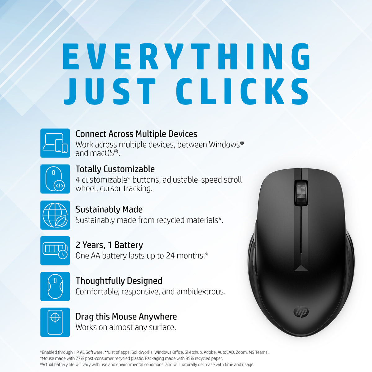 HP 435 Multi-Device Wireless Mouse