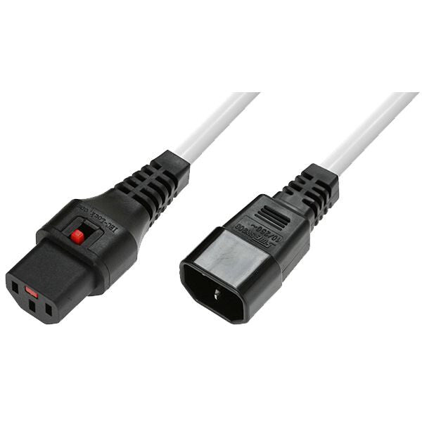 Microconnect MC-C13C14LOCK-1.5MW power cable White 1.5 m C13 coupler C14 coupler