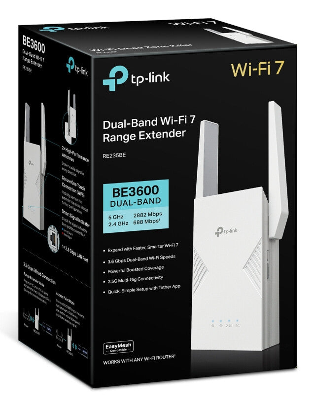 TP-Link BE3600 Network transmitter & receiver White 2500 Mbit/s