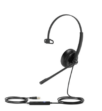 Yealink UH34 Headset Wired Head-band Office/Call center, Boom microphone, black