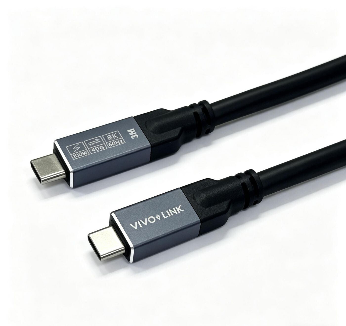 Vivolink USB-C to USB-C Cable 1m - USB4, 40Gbps, 100W PD, 8K, Enterprise-tested USB cable USB4 Gen 2x2 USB C 40 Gbit/s 240 W Black