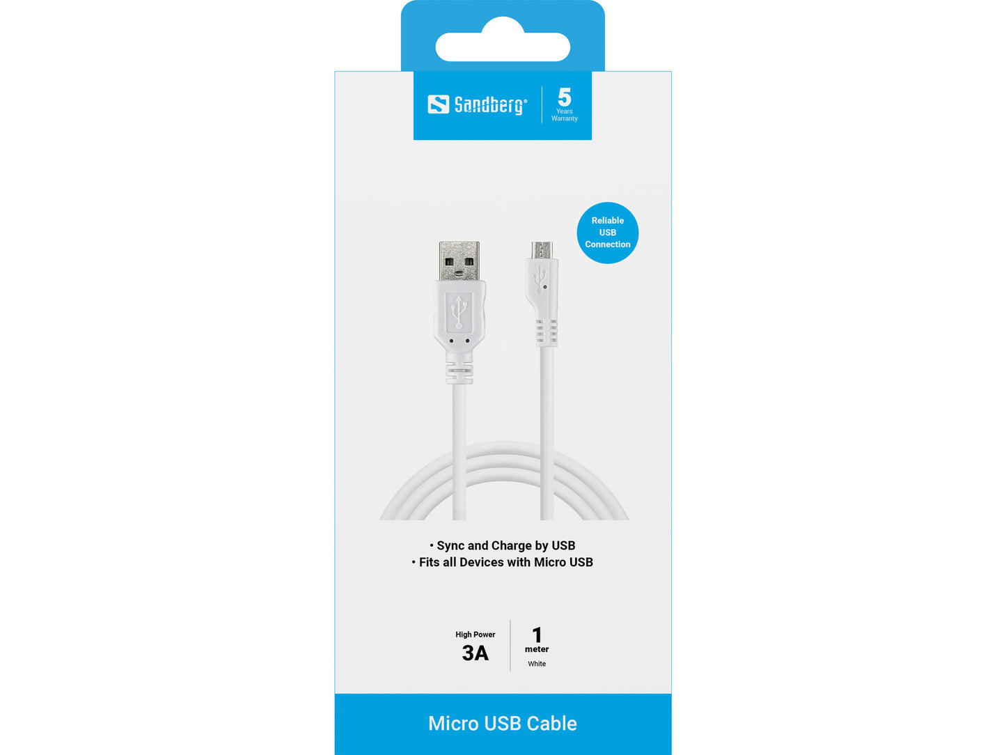 Sandberg MicroUSB Sync/Charge Cable 1m