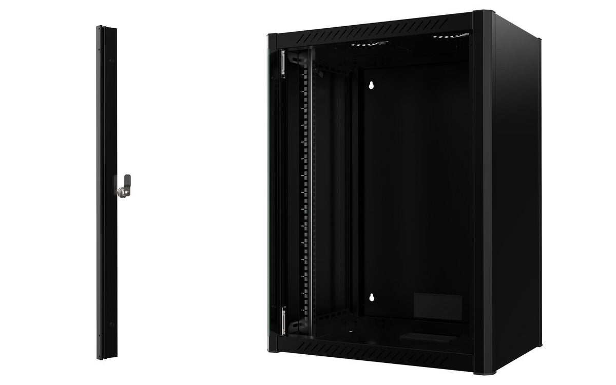 Lanview RWM16U45BL rack cabinet 16U Wall mounted rack Black