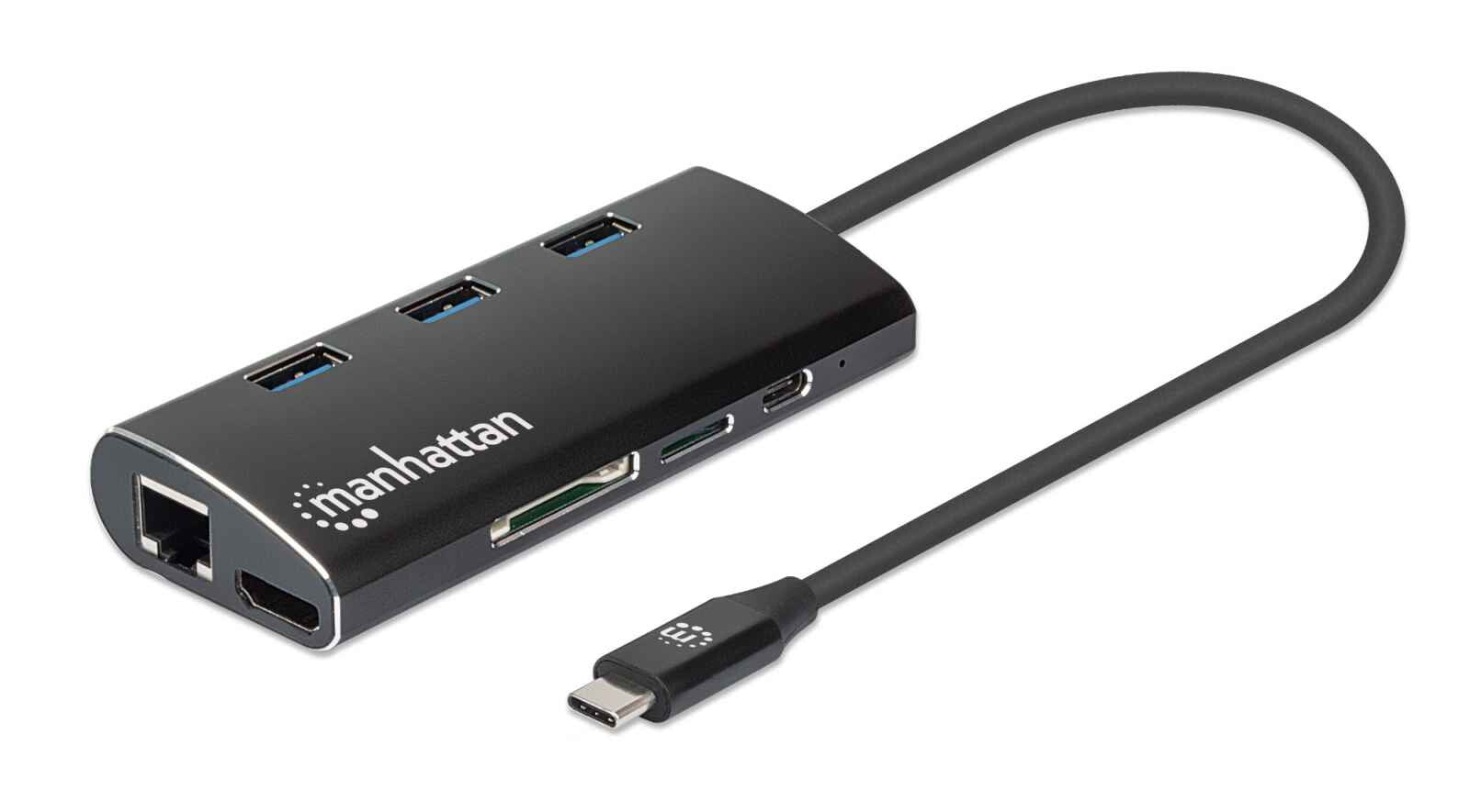 Manhattan USB-C Dock/Hub with Card Reader, Ports (x6): Ethernet, HDMI ...
