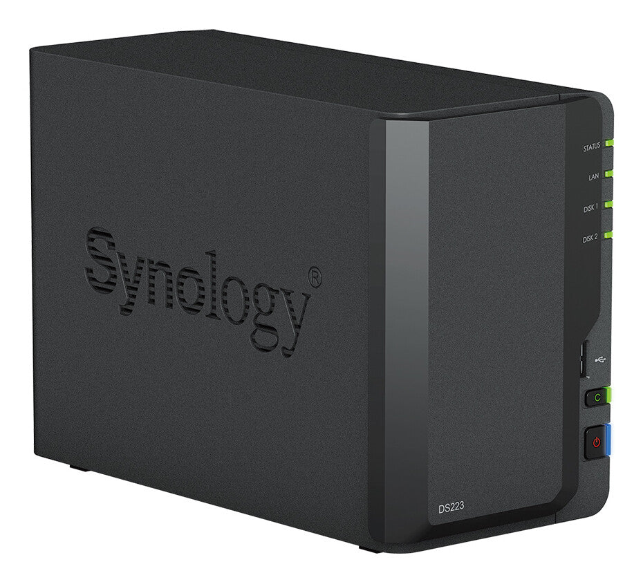 Synology DiskStation DS223 NAS Mini Tower Realtek RTD1619B 2 GB DDR4 12 TB HDD DiskStation Manager Black
