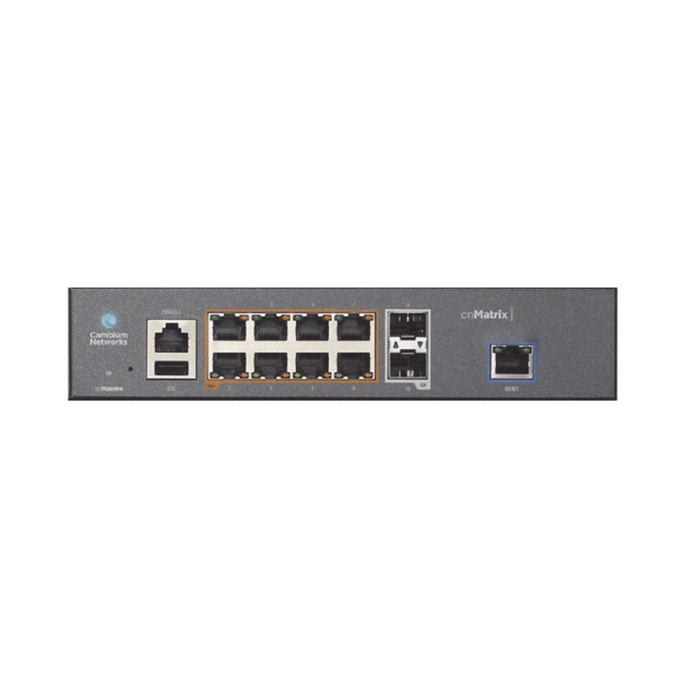 Cambium Networks cnMatrix EX1010-P network switch, Managed, 8-port, Power over Ethernet (PoE), black