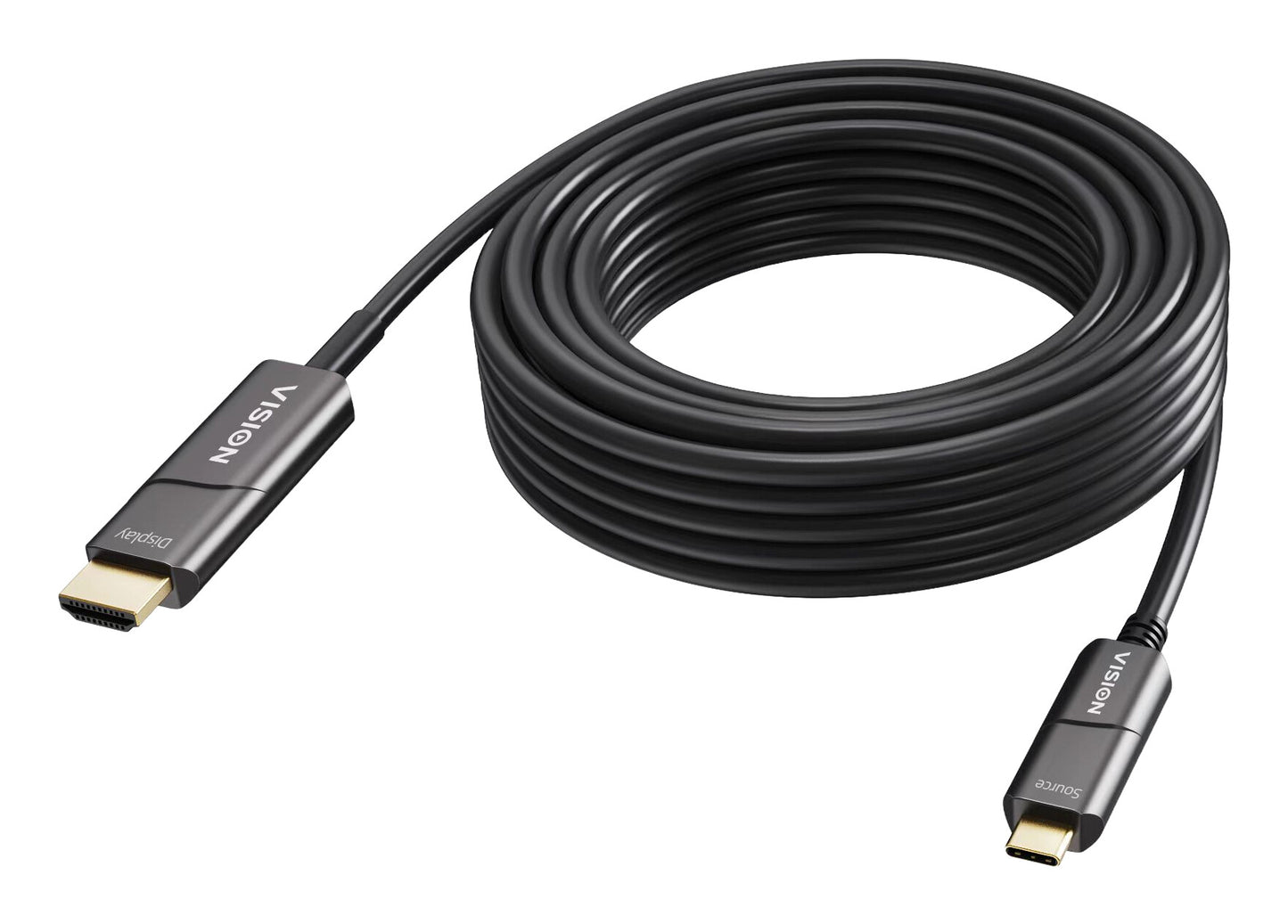 Vision TC 15MUSBCHDMI+/BL video cable adapter 15 m USB Type-C HDMI Type A (Standard) Black