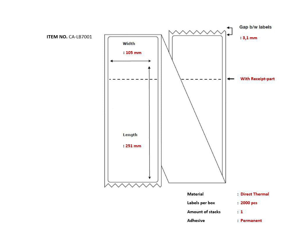Capture CA-LB7001 printer label White