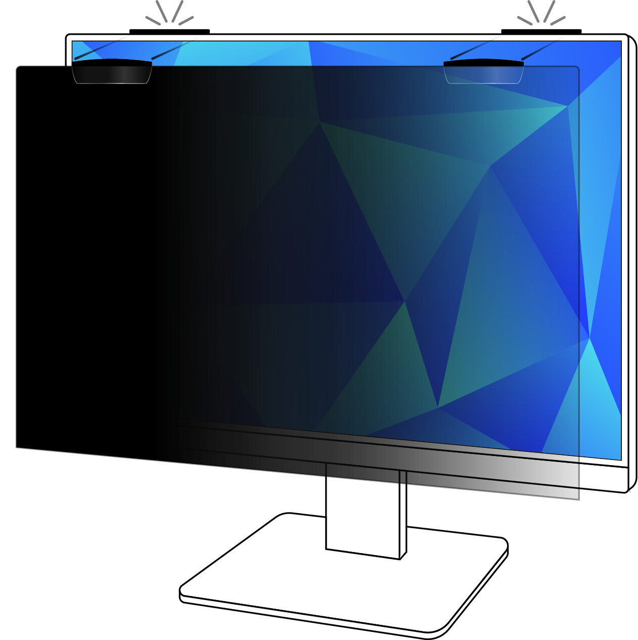 3M Privacy Filter for 23.8in Full Screen Monitor with COMPLY™ Magnetic Attach, 16:9, PF238W9EM