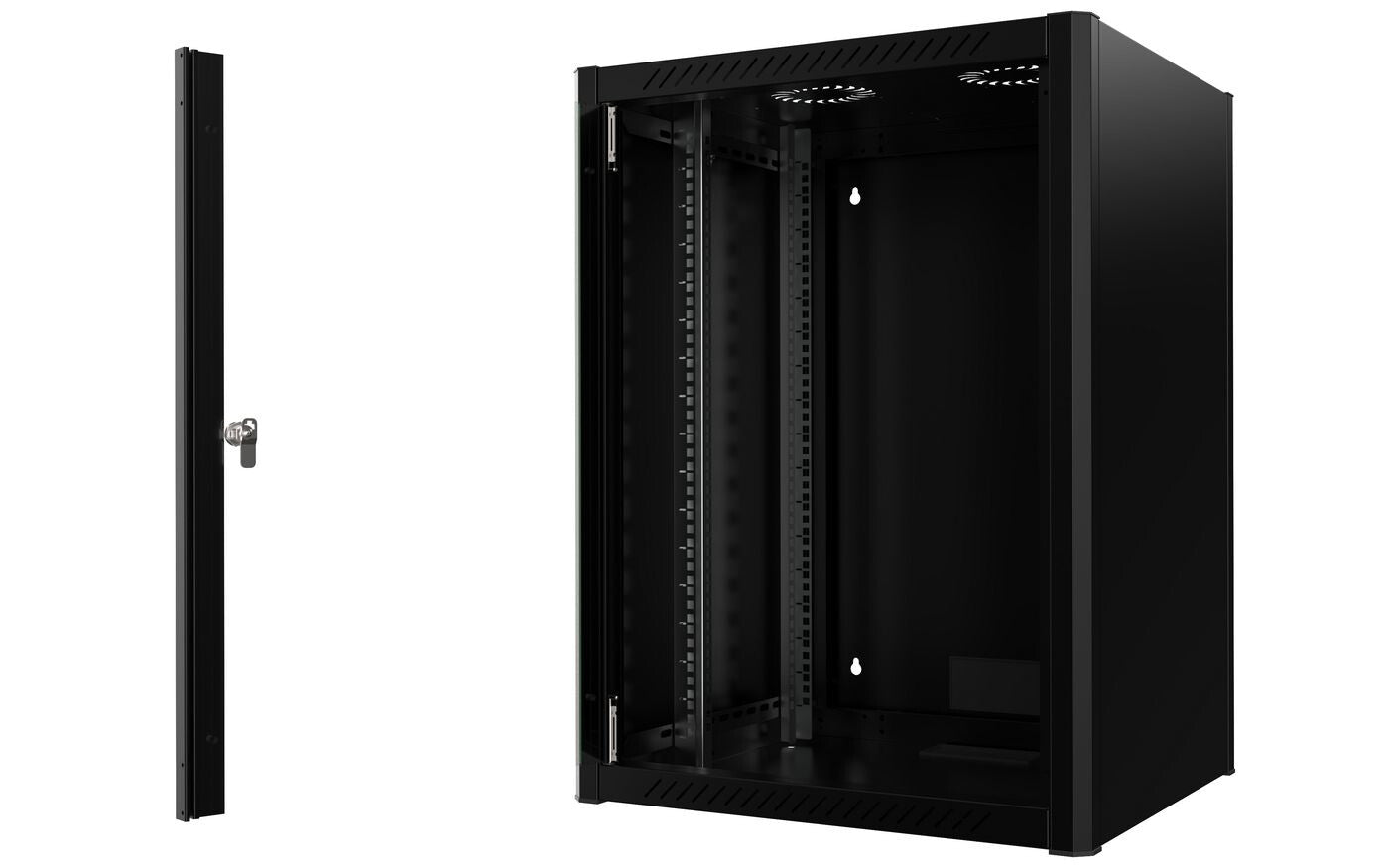 Lanview RWM16U56BL rack cabinet 16U Wall mounted rack Black