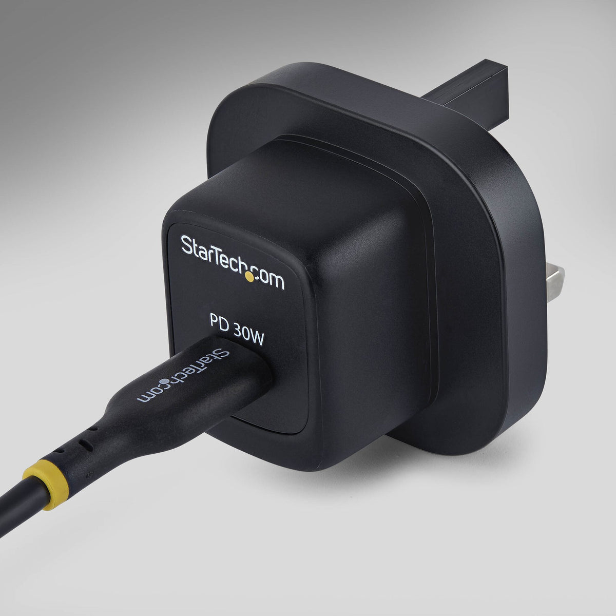 StarTech.com 30W USB‑C Wall Charger, Portable GaN Charger with USB Power Delivery Fast Charging, GaN 5V/9V/15/20V PD, USB-C Charger, Black