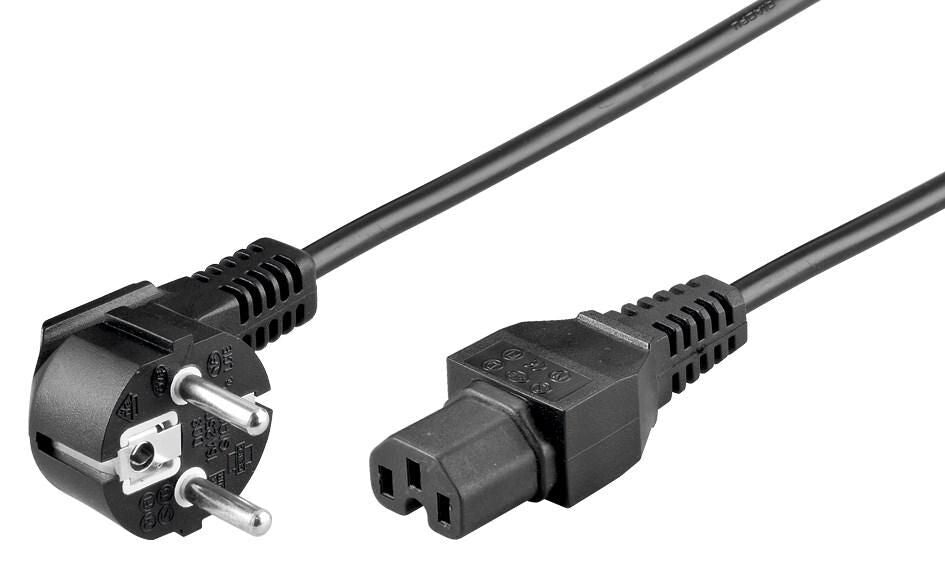 Microconnect PE01041 power cable Black 1 m Power plug type E+F C15 coupler