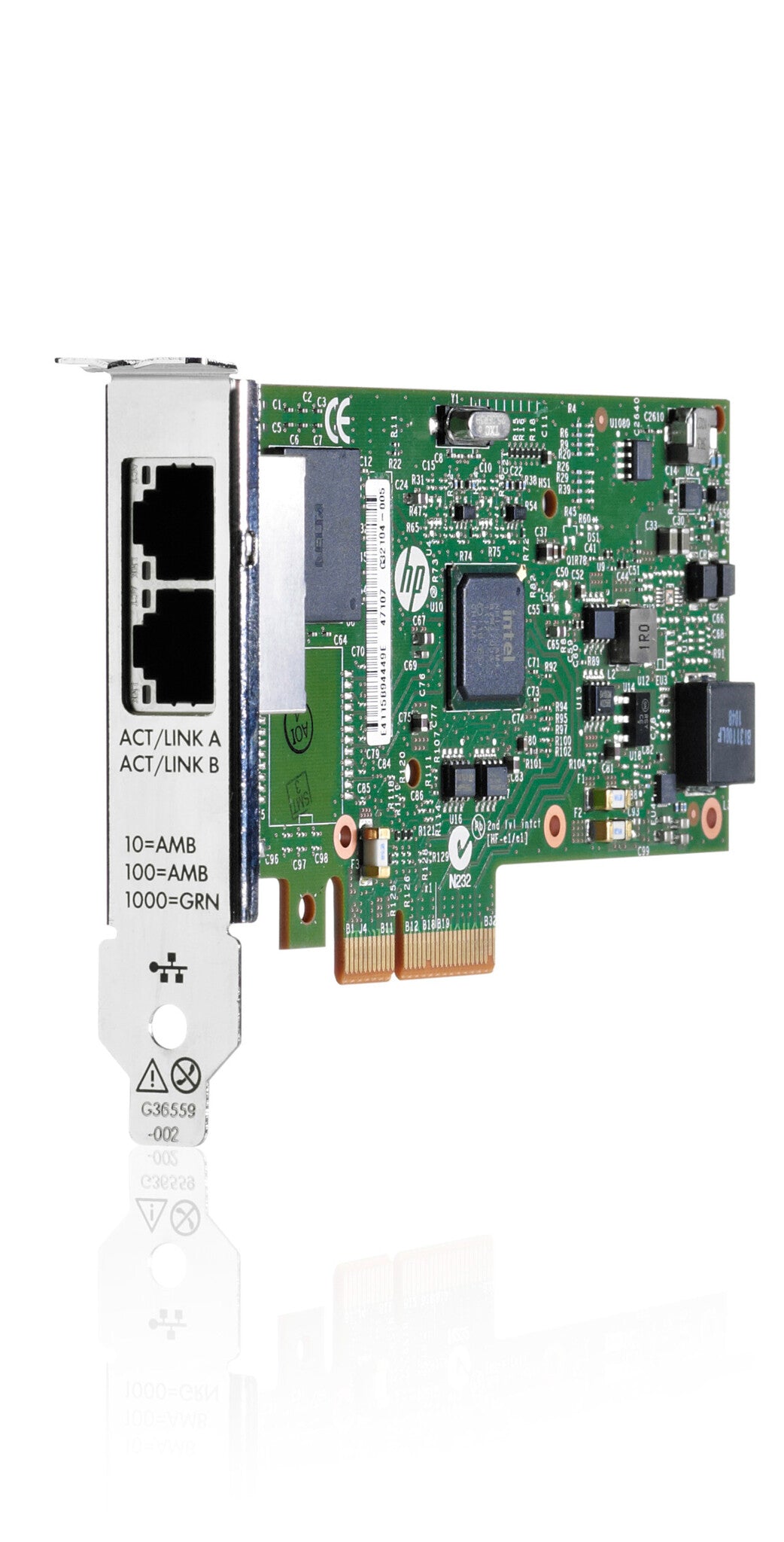 HPE Ethernet 1Gb 2-port 361T Internal network card, PCI Express